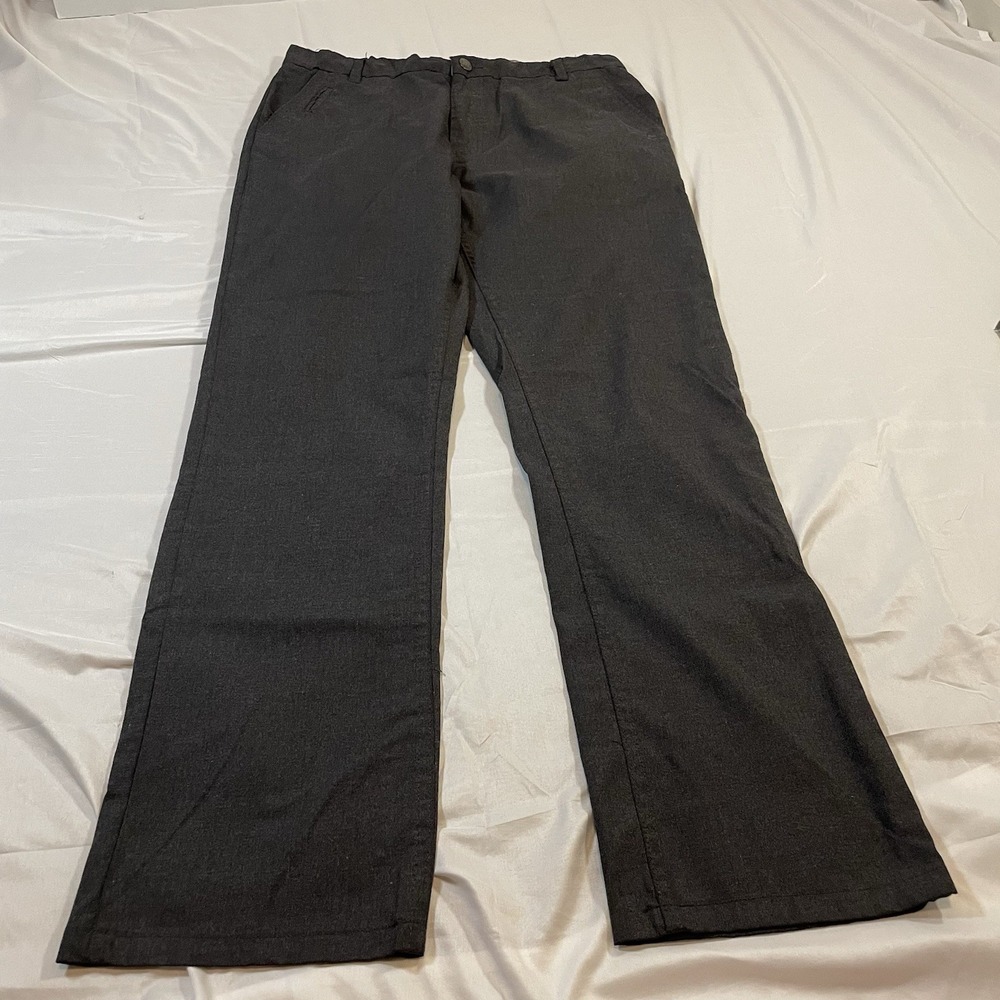 Split Whole New World Mens Chino Pants 34 BlackStretch Straight Leg Trousers